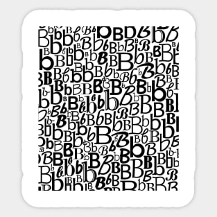 B - Typography (Black) Sticker